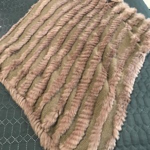 Brown Rabbit Fur Poncho